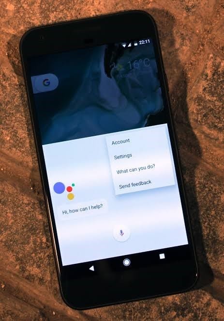 Google Assistant on black mobile