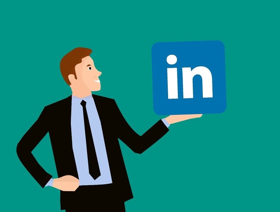 Man with LinkedIn’s icon